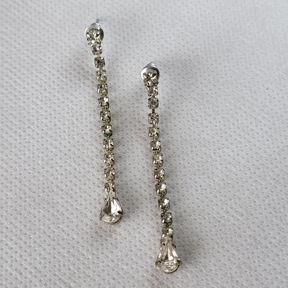 Rhinestone Drop Earrings - Picture 3 of 9